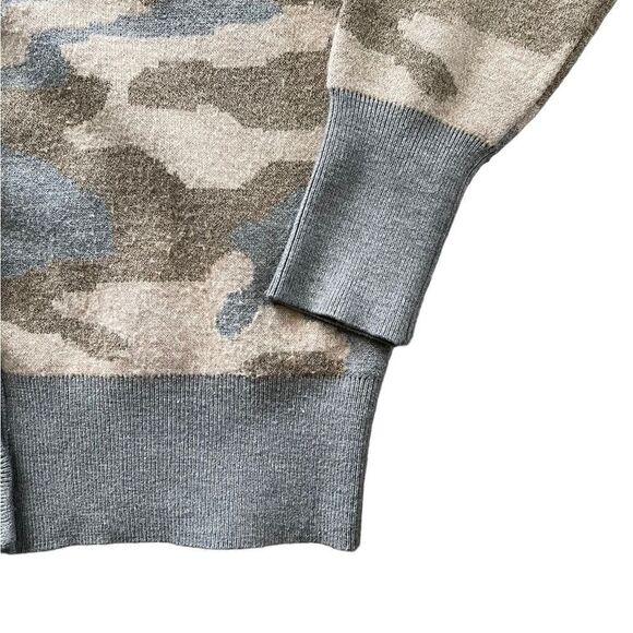 CHRISTIAN SIRIANO Cardigan Gray/Blue and Tan Camo Size XS - Picture 3 of 5
